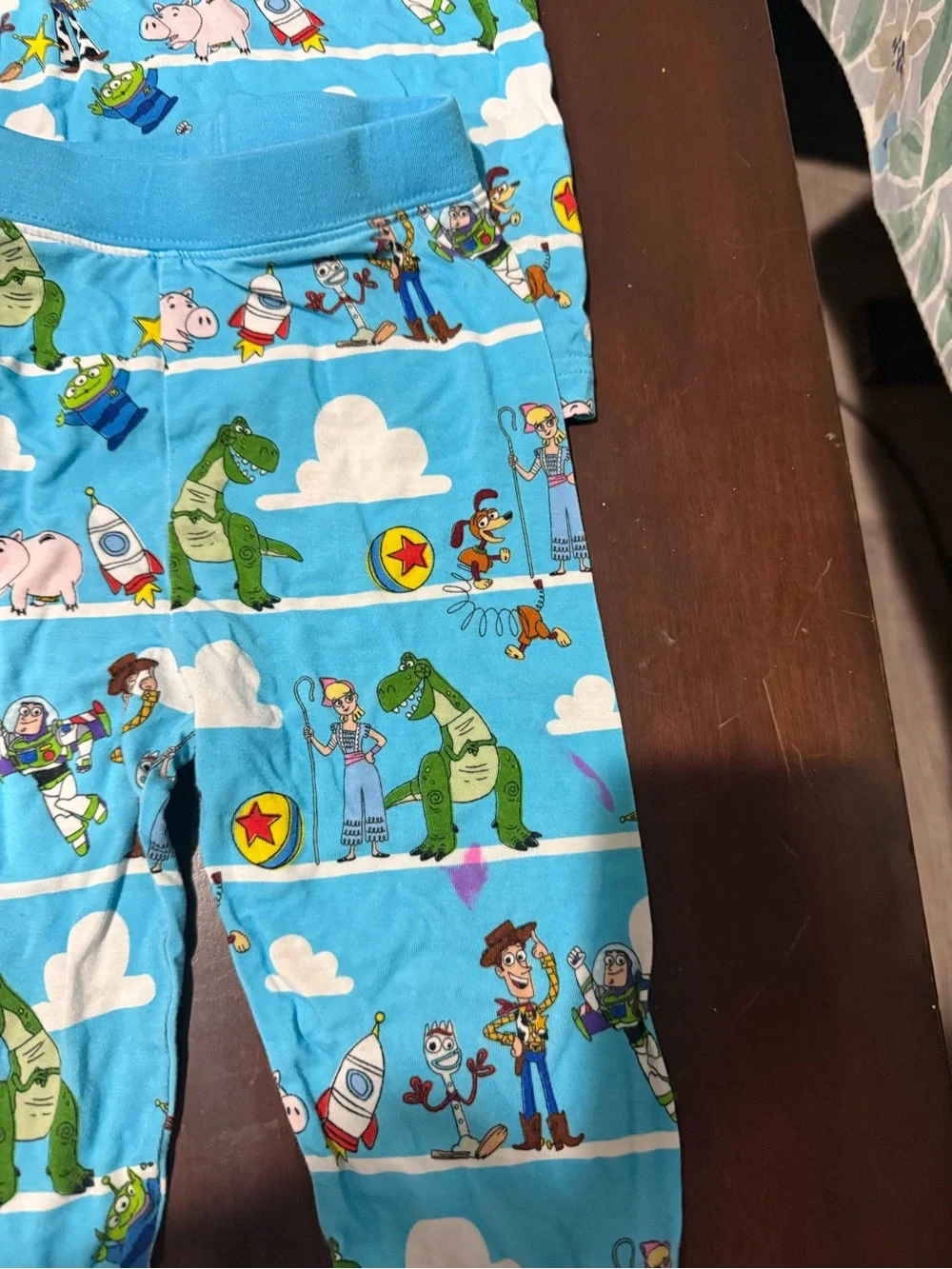 Disney Light Blue Kids Pajama Set with Toy Story Characters